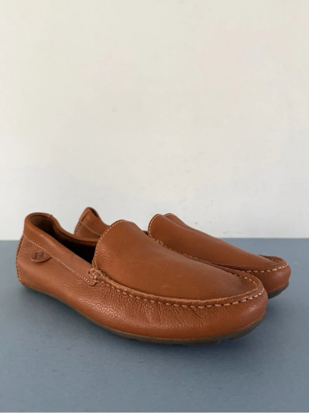 Sperry Top Sider Wave Venetian Driver Loafer Medium Beige Leather Boat Shoes